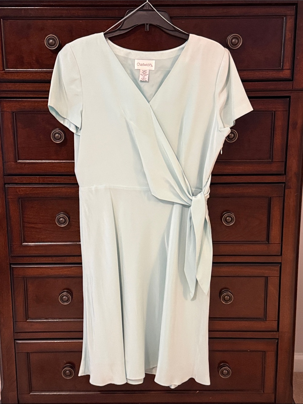 Chic Light Blue Wrap Dress